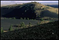 Slopes covered with hardened lava and cinder. Craters of the Moon National Monument and Preserve, Idaho, USA