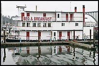 Paddle steamer reconverted into Bed and Breakfast. Newport, Oregon, USA (color)