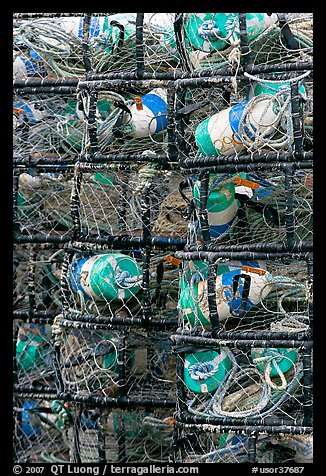 Close-up of traps used for crabbing. Newport, Oregon, USA (color)