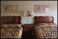Beds in motel room, Cave Junction. Oregon, USA