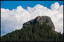 Pilot Rock and afternoon clouds. Cascade Siskiyou National Monument, Oregon, USA ( color)