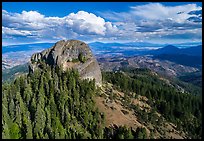 Aerial view of Pilot Rock, Soda Mountain Wilderness, and Mt Shasta. Cascade Siskiyou National Monument, Oregon, USA ( color)