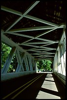 Inside a covered bridge, Willamette Valley. Oregon, USA (color)