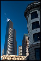 Skyscrapper and vintage buiding. Seattle, Washington (color)