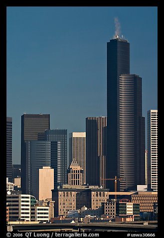 Skyline with high-rise buildings. Seattle, Washington (color)
