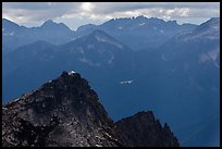 Hidden Lake Peak and lookout, Mount Baker Glacier Snoqualmie National Forest. Washington (color)