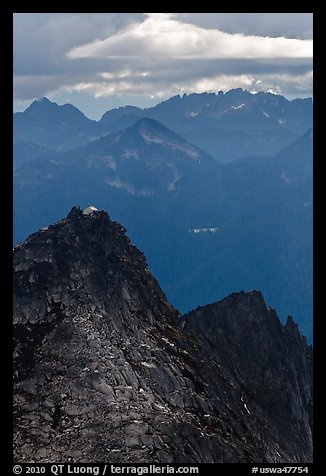 Lookout perched on top of Hidden Lake Peak. Washington (color)
