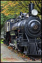 Historic steam locomotive, Newhalem. Washington (color)