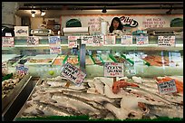 Fresh fish for sale, Pike Place Market. Seattle, Washington