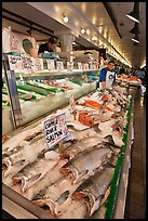 Fishmonger stall in Main Arcade. Seattle, Washington