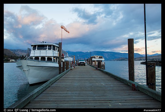 Deck with Lady of the Lake II ferry, Chelan. Washington (color)