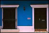 Doors and blue walls. San Juan, Puerto Rico ( color)