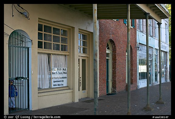 Doorway and historic buildings. Selma, Alabama, USA