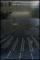 Table and wall with flowing water, Civil Rights Memorial. Montgomery, Alabama, USA (color)