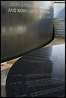 Table with date of Martin Luther King assassination and wall with biblical quote. Montgomery, Alabama, USA (color)