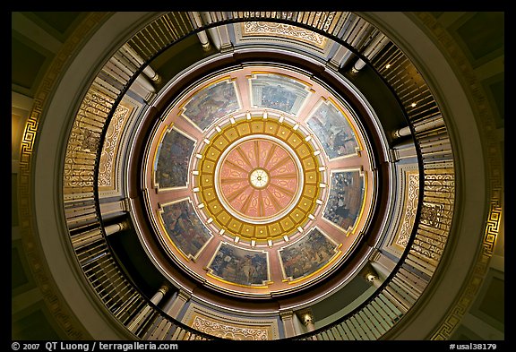 Dome of the state capitol from inside. Montgomery, Alabama, USA (color)