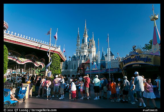 People lining up, Magic Kingdom, Walt Disney World. Orlando, Florida, USA (color)