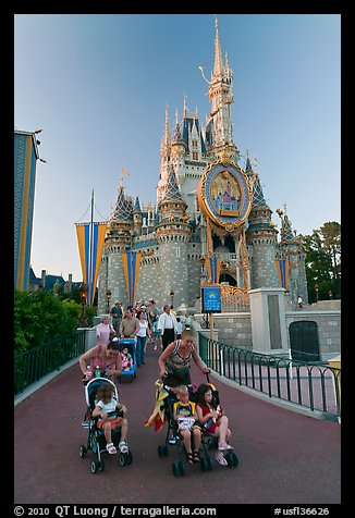 Mothers pushing strollers, Magic Kingdom. Orlando, Florida, USA