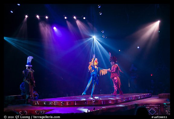 Characters on scene, Circus show, Walt Disney World. Orlando, Florida, USA (color)