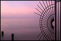 Grid and pilings and sunrise. Key West, Florida, USA (color)