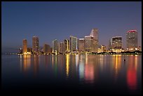 Downtown skyline at night, Miami. Florida, USA ( color)