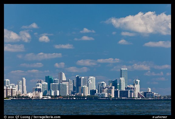 Distant Miami skyline. Florida, USA