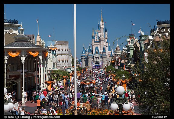 Gateway to Fantasyland and Main Street, Magic Kingdom. Orlando, Florida, USA (color)
