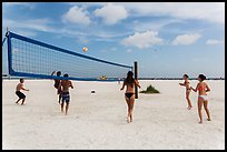 Volleyball at Siesta Beach, Sarasota. Florida, USA (color)