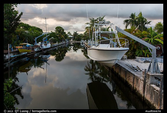 Yachts and canal, Big Pine Key. The Keys, Florida, USA