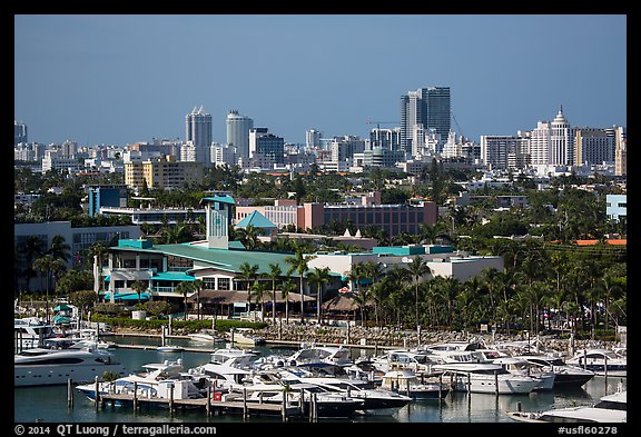 Marina and Miami Beach. Florida, USA (color)