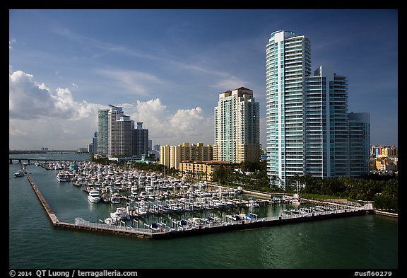 Miami Beach marina and high-rises. Florida, USA (color)