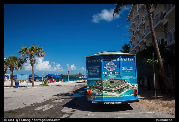 Truck with ad for Dry Tortugas tour. Key West, Florida, USA (color)