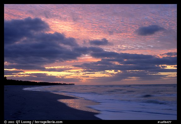 Beach at sunrise. Sanibel Island, Florida, USA (color)