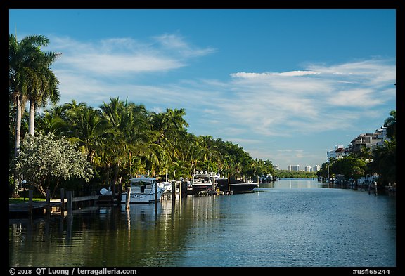 Biscayne Bay arm, North Beach, Miami Beach. Florida, USA (color)