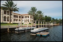 Mansion with boat dock. Coral Gables, Florida, USA ( color)