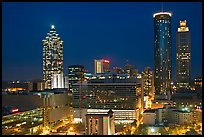 Downtown High-rise buildings at night. Atlanta, Georgia, USA (color)