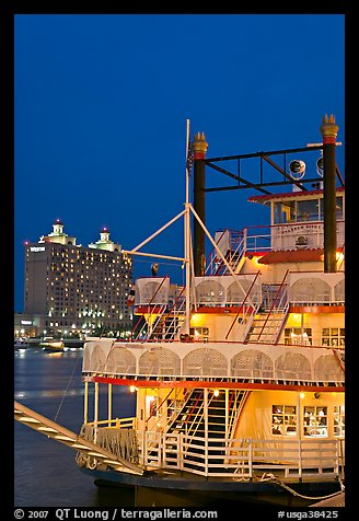 Riverboat at dusk. Savannah, Georgia, USA (color)
