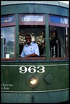 Saint-Charles tramway, Garden District. New Orleans, Louisiana, USA