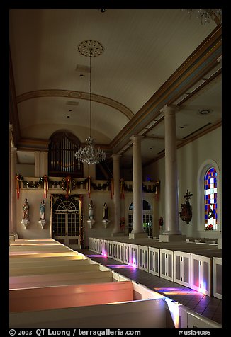 Interior of the church Saint-Martin-de-Tours, Saint Martinville. Louisiana, USA (color)