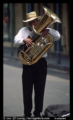 Street Musician, French Quarter. New Orleans, Louisiana, USA (color)
