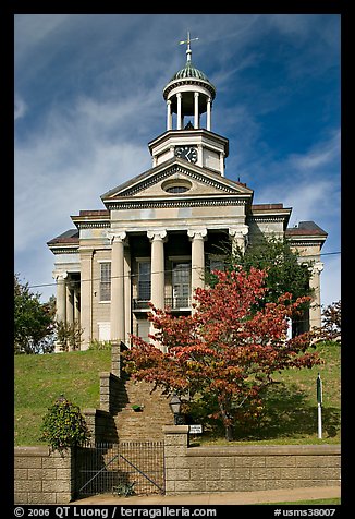 Old courthouse museum in fall. Vicksburg, Mississippi, USA (color)