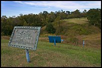 Union position markers on battlefield, Vicksburg National Military Park. Vicksburg, Mississippi, USA ( color)