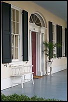 Porch of Griffith-McComas house. Natchez, Mississippi, USA (color)