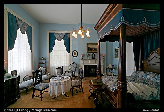 Bedroom inside Rosalie. Natchez, Mississippi, USA (color)