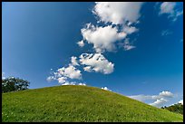 Mound and clouds. Natchez Trace Parkway, Mississippi, USA ( color)