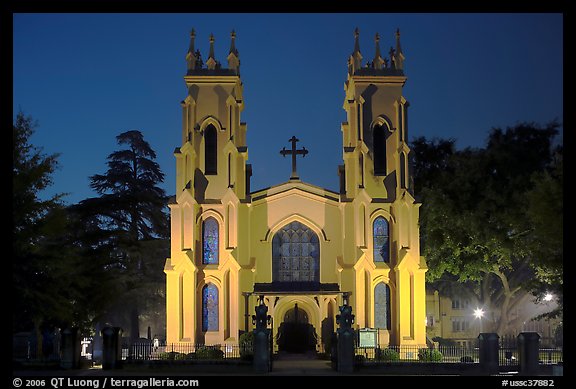Trinity Episcopal Cathedral at night. Columbia, South Carolina, USA