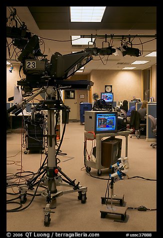 Television news studio. Columbia, South Carolina, USA (color)