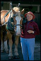 Woman and carriage horse. Beaufort, South Carolina, USA
