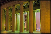 Columns of War memorial by night. Nashville, Tennessee, USA
