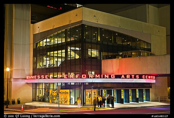 Tennessee Performing Arts Center at night. Nashville, Tennessee, USA